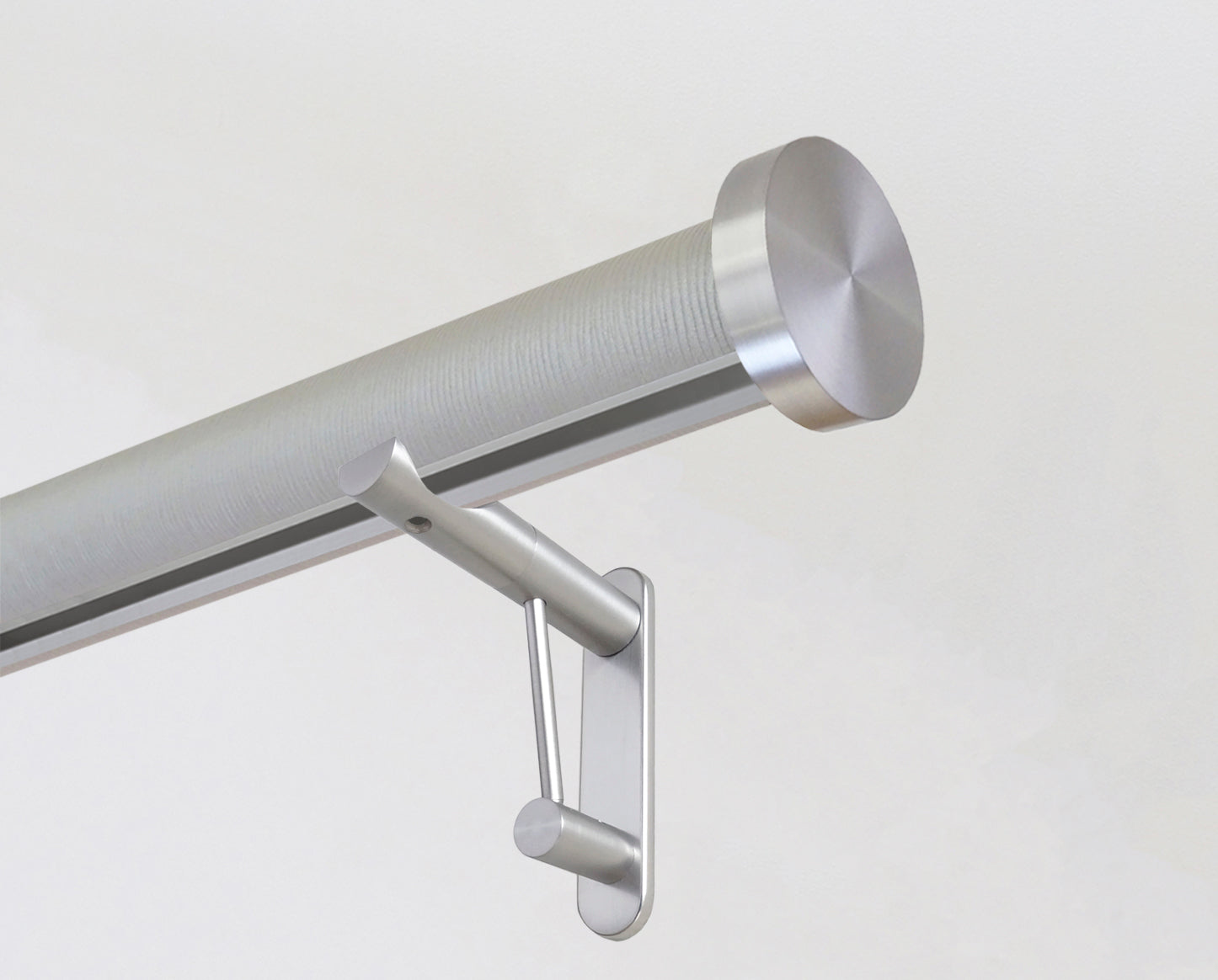 50mm diameter wrapped and tracked strata marcasite pole with steel mini disc finials