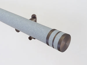 50mm diameter wrapped and tracked shagreen moonlight pole with moonlight bobbin finials