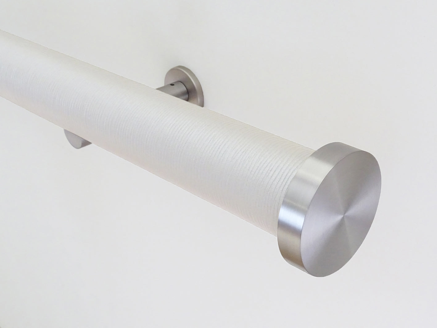 50mm dia. wrapped and tracked curtain pole in opalite