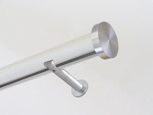 50mm dia. wrapped and tracked curtain pole in opalite