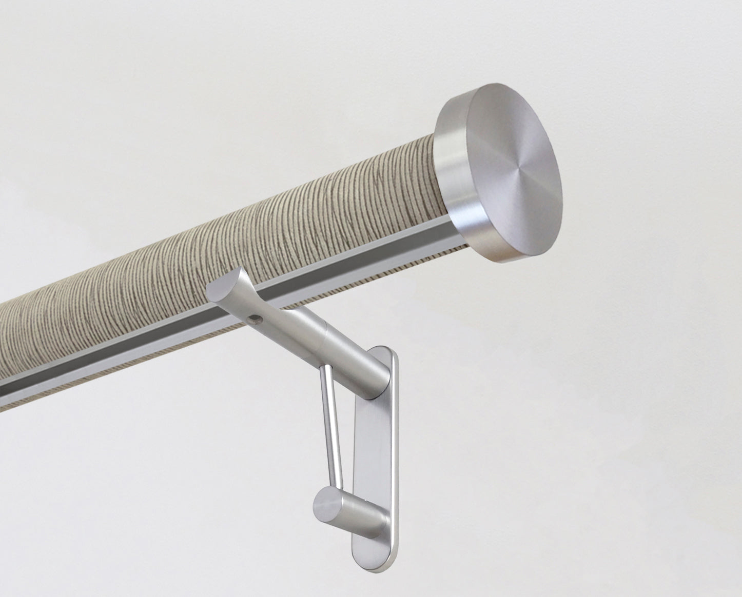 wrapped & tracked curtain pole set in green strata "shale" by Walcot House