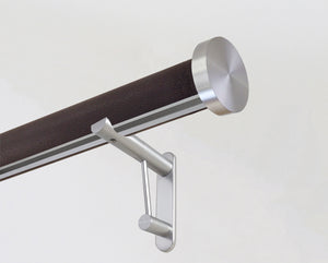 wrapped & tracked curtain pole set in mineral "tennessee" by Walcot House