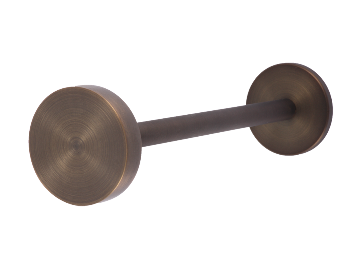 Brushed bronze mini disc metal curtain hold back