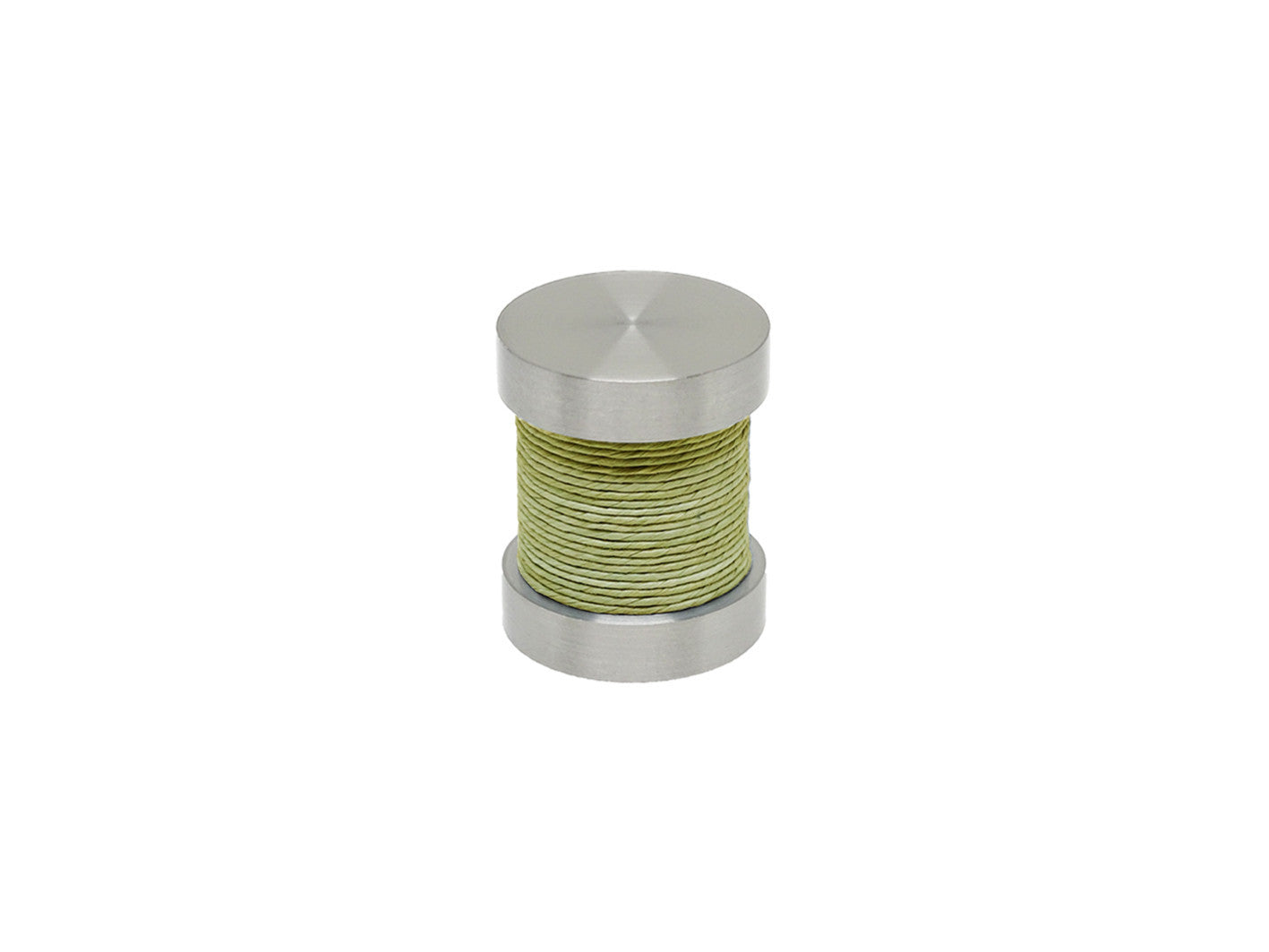 Avocado green coloured twine groove finial | Walcot House 30mm stainless steel collection