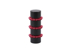 Beaded black curtain pole finial in cranberry red glass | Walcot House 19mm collectionads