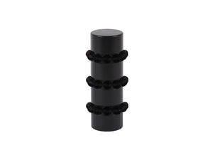 Beaded black curtain pole finial in jet black glass | Walcot House 19mm collectionads