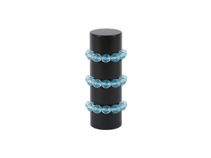 Beaded black curtain pole finial in turquoise blue glass | Walcot House 19mm collectionads