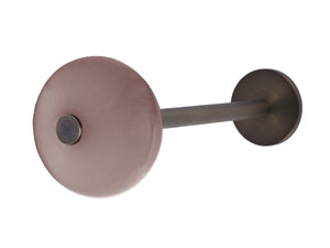 Pink curtain hold back/tie back with glass end, brushed bronze