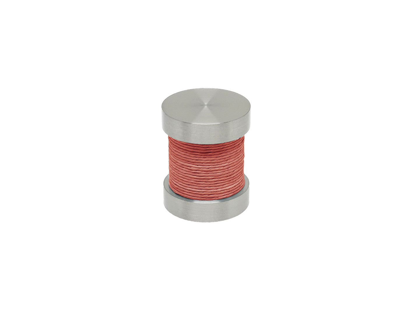 Coral pink coloured twine groove finial | Walcot House 30mm stainless steel collection
