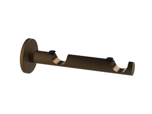 Brushed bronze double bracket for 19mm poles by Walcot House