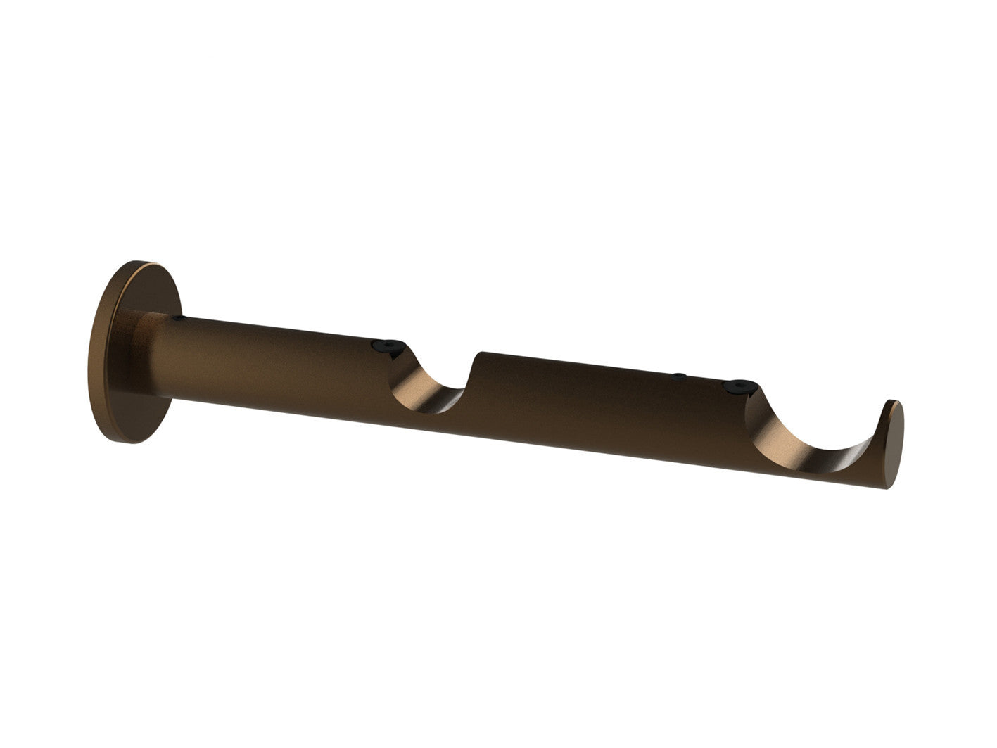 Double centre bracket for 19mm (back) and 30mm (front) dia. curtain poles