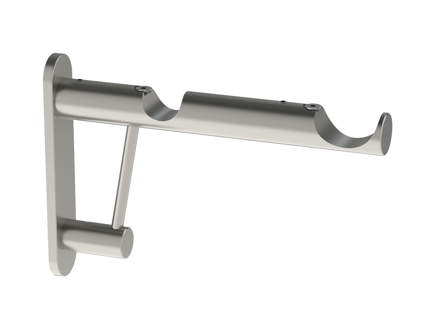 Double end bracket for 30mm and 50mm hollow metal poles in stainless steel