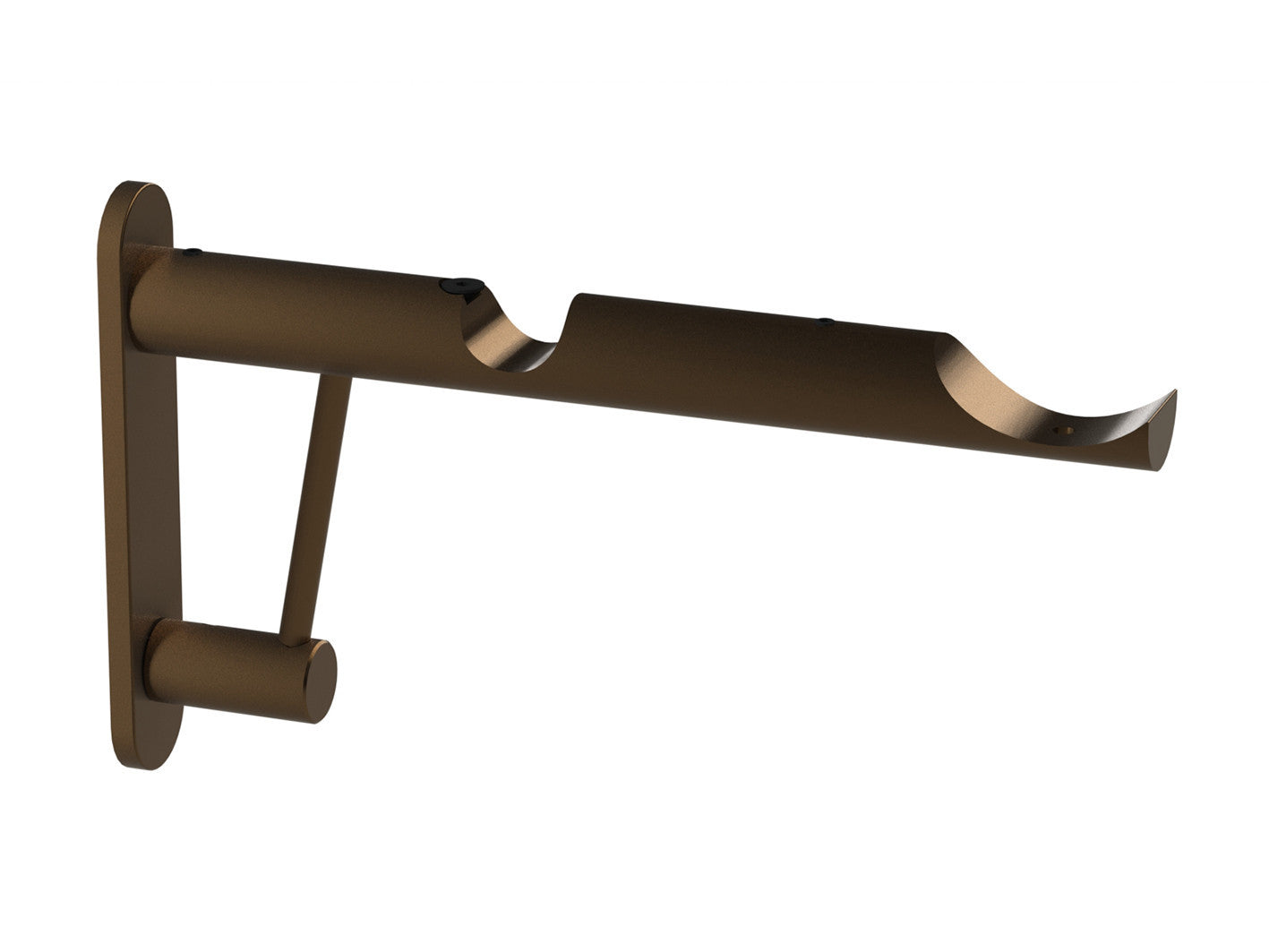 Double end bracket for 50mm and 19mm diameter curtain poles in stainless steel