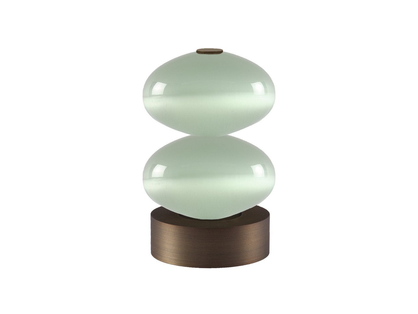 Glass double moonstone finial with brushed bronze collar for 50mm dia. curtain poles