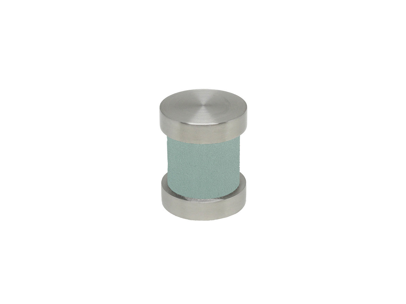 Eucalyptus duck egg groove finial | Walcot House 30mm stainless steel collection