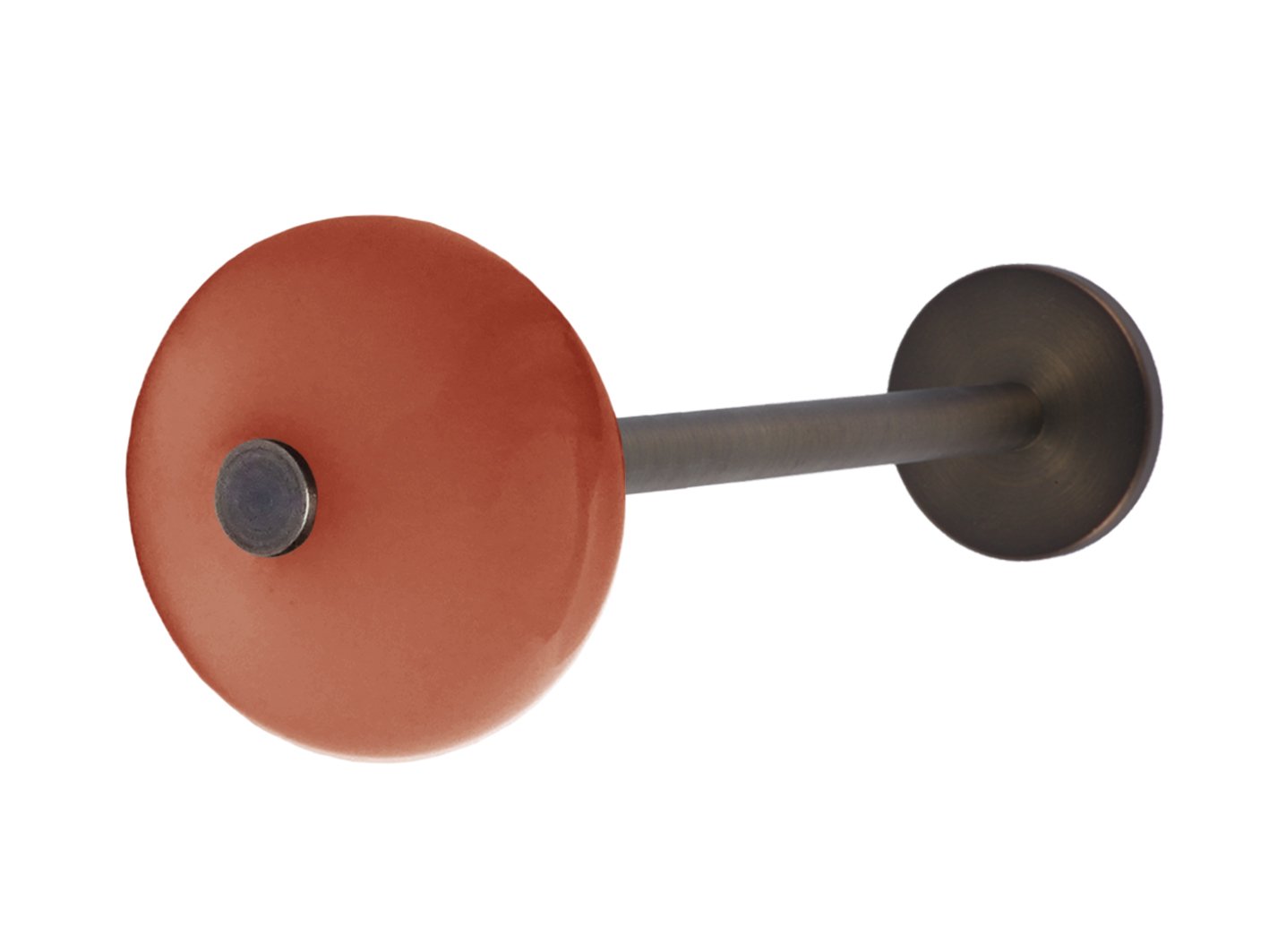 White curtain hold back/tie back with glass end, brushed bronze