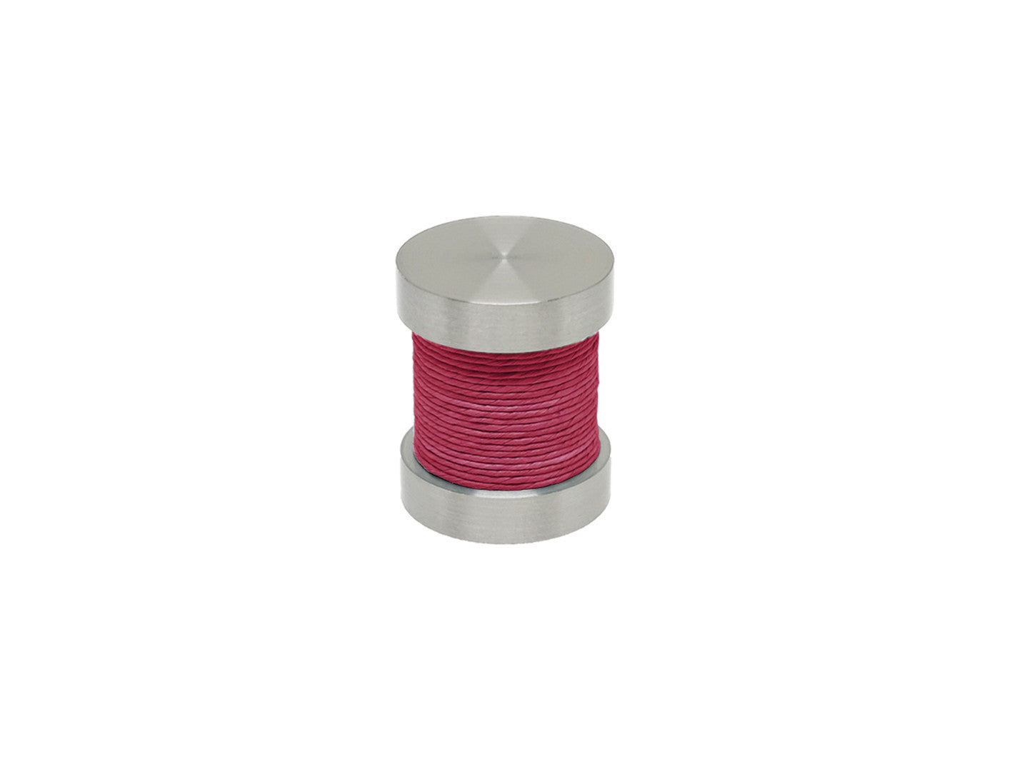 Hibiscus hot pink coloured twine groove finial | Walcot House 30mm stainless steel collection