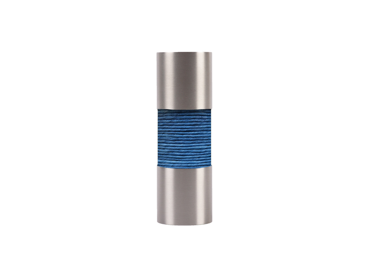 Lapis blue curtain pole finial, stainless steel barrel, for 19mm diameter pole