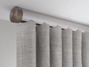 Flush ceiling fix curtain pole in marcasite grey by Walcot House