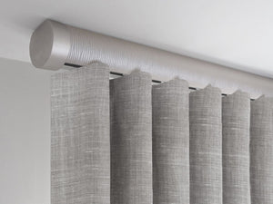 Flush ceiling fix curtain pole in marcasite grey by Walcot House