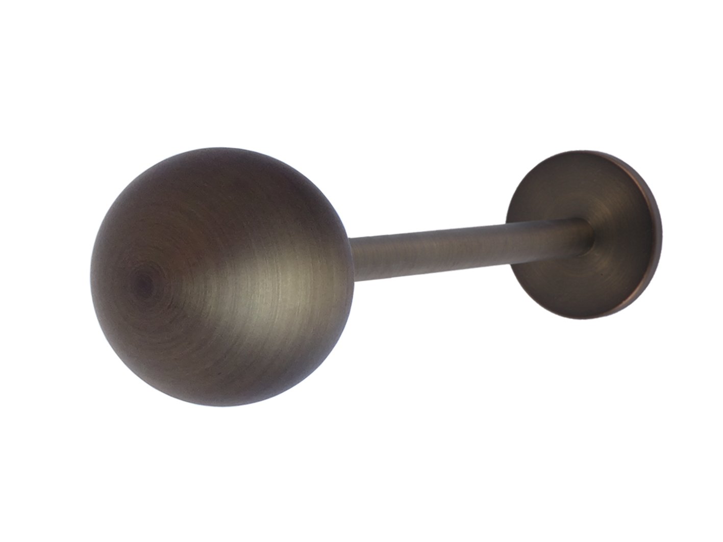 Designer curtain holdback in dark bronze with ball end