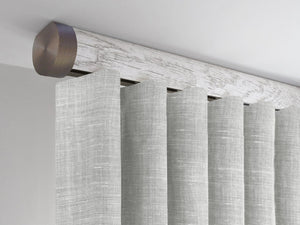 Flush ceiling fix curtain pole in nordic white by Walcot House