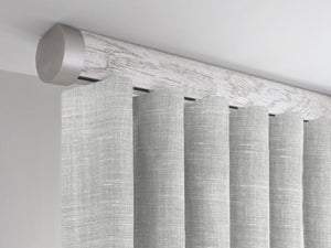 Flush ceiling fix curtain pole in nordic white by Walcot House