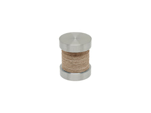 Natural Oat coloured twine groove finial | Walcot House 30mm stainless steel collection