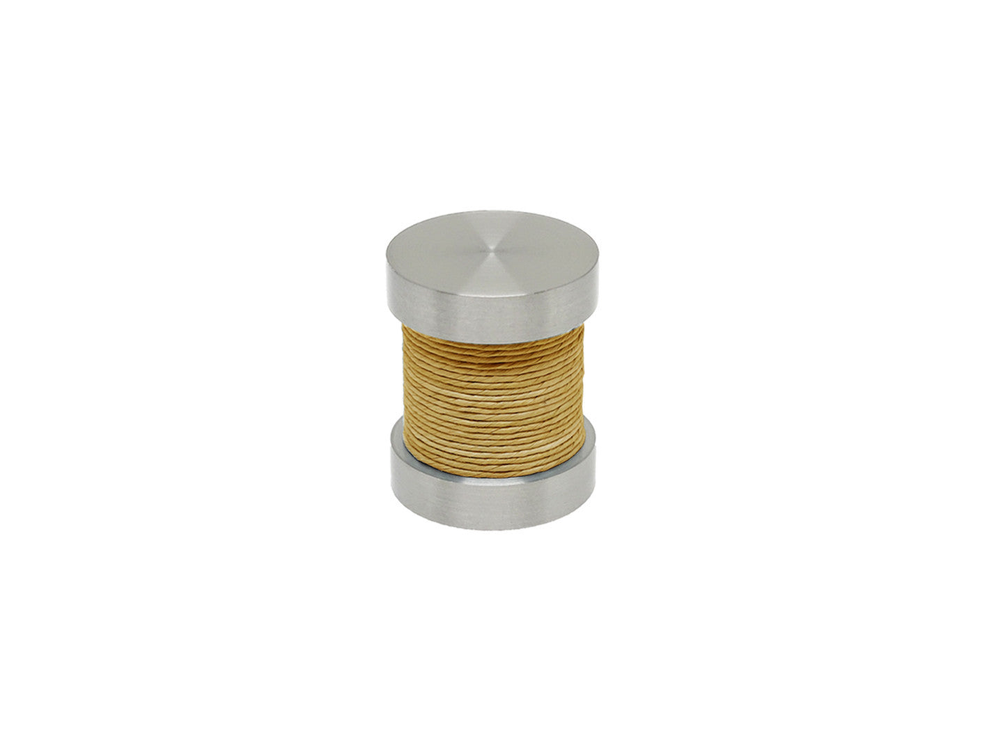 Yellow Ochre coloured twine groove finial | Walcot House 30mm stainless steel collection