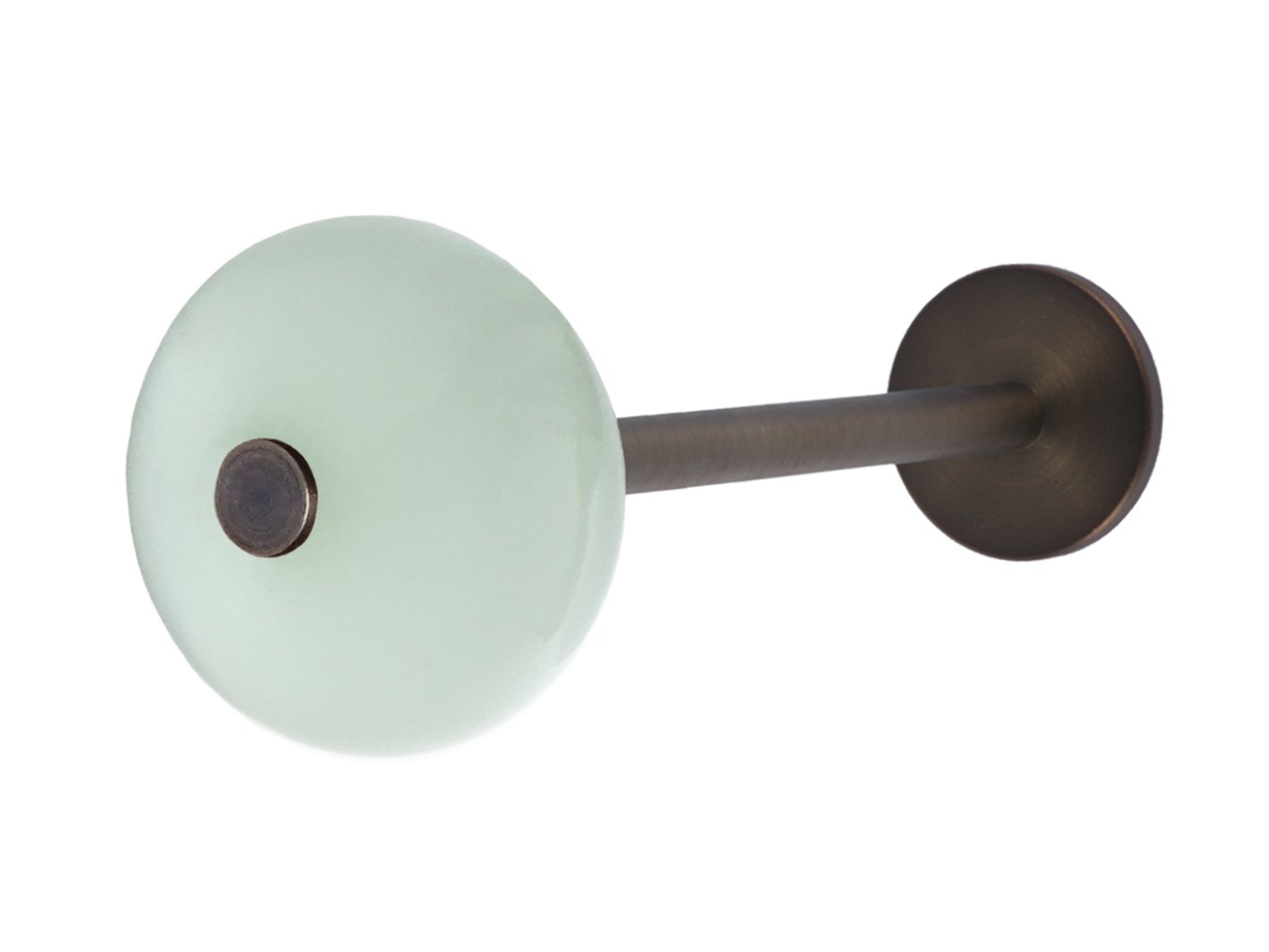 White curtain hold back/tie back with glass end, brushed bronze