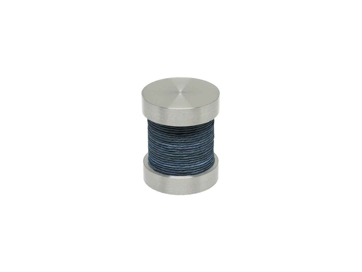 Orca dark blue coloured twine groove finial | Walcot House 30mm stainless steel collection
