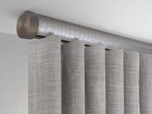 Flush ceiling fix curtain pole in rose pewter silver by Walcot House