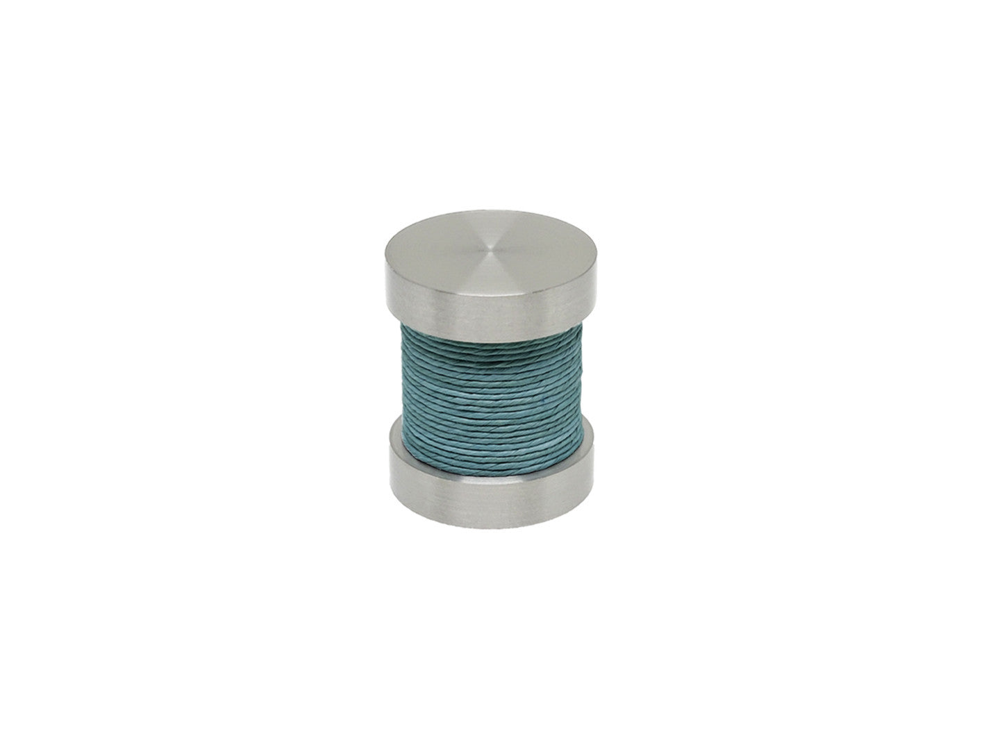 Sea Grass blue coloured twine groove finial | Walcot House 30mm stainless steel collection