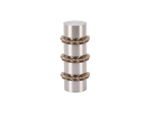 Beaded stainless steel curtain pole finial in bronze glass | Walcot House 19mm collection
