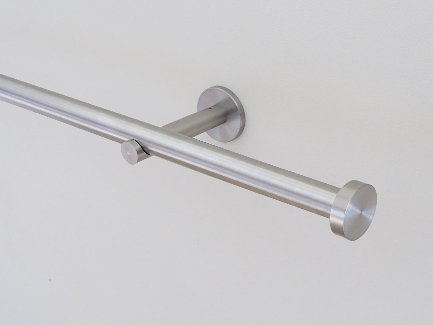 19mm dia. stainless steel curtain pole set with mini disc finials