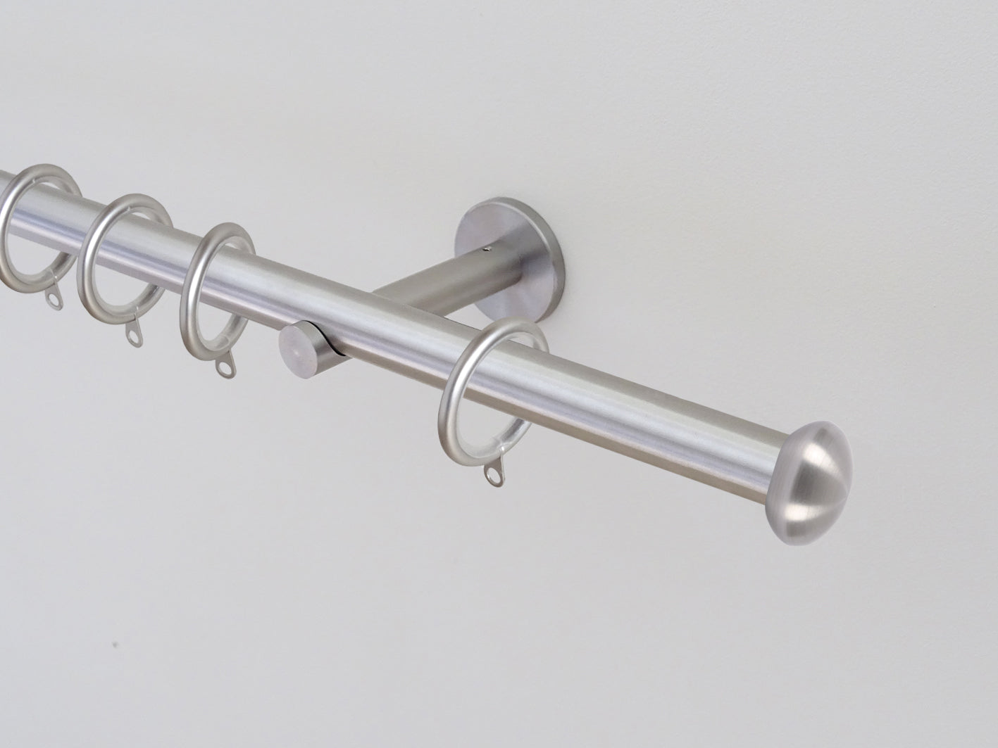 19mm diameter stainless steel metal curtain pole set with elliptical finials