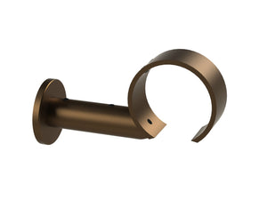 Passing bracket for extra long 50mm tracked curtain poles in brushed bronze