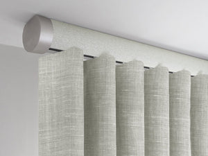 Flush ceiling fix curtain pole in white pepper by Walcot House